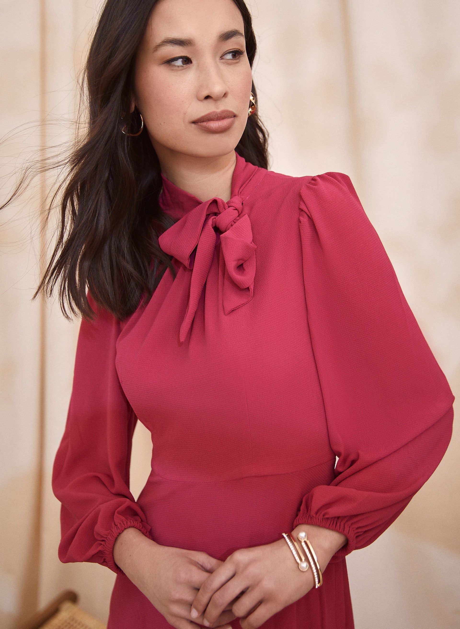 Puff Sleeve Chiffon Dress sold by Laura product image thumbnail 2