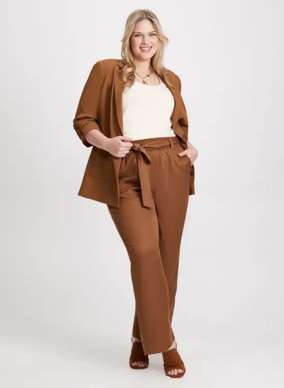 Lightweight Tab Sleeve Jacket & Tencel Wide Leg Pants sold by Laura