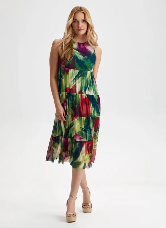 Abstract Floral Midi Dress sold by Laura