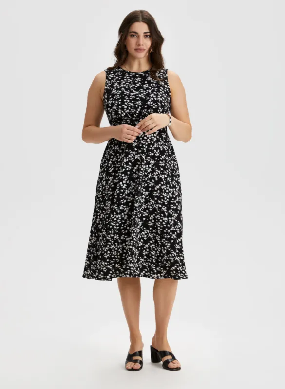 Floral Print Sleeveless Midi Dress sold by Laura