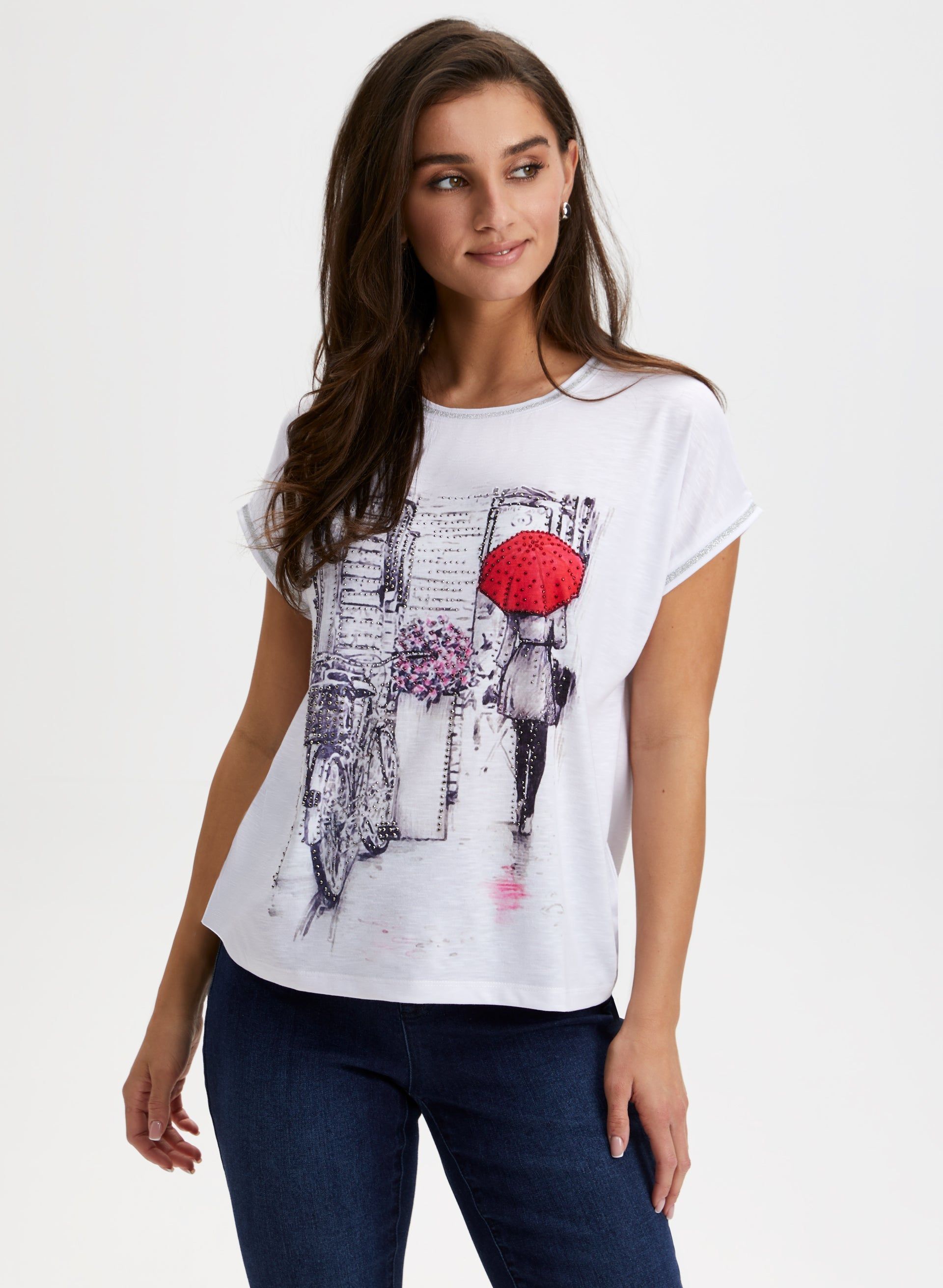 Placement Print Burnout Tee sold by Laura