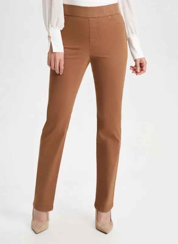 Pull-On Straight Leg Jeans sold by Laura