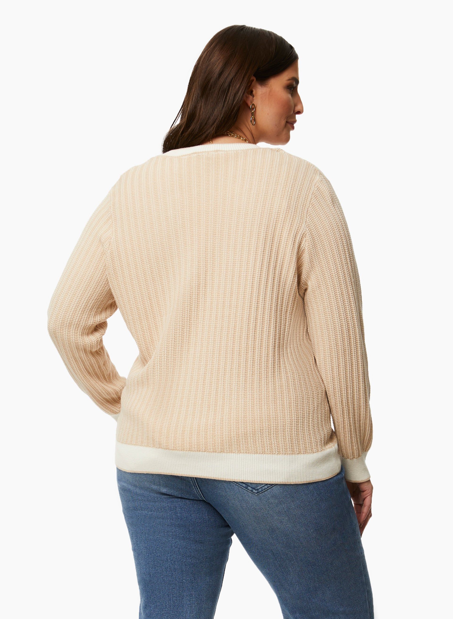 Two Tone Crested Button Cardigan sold by Laura product image thumbnail 4