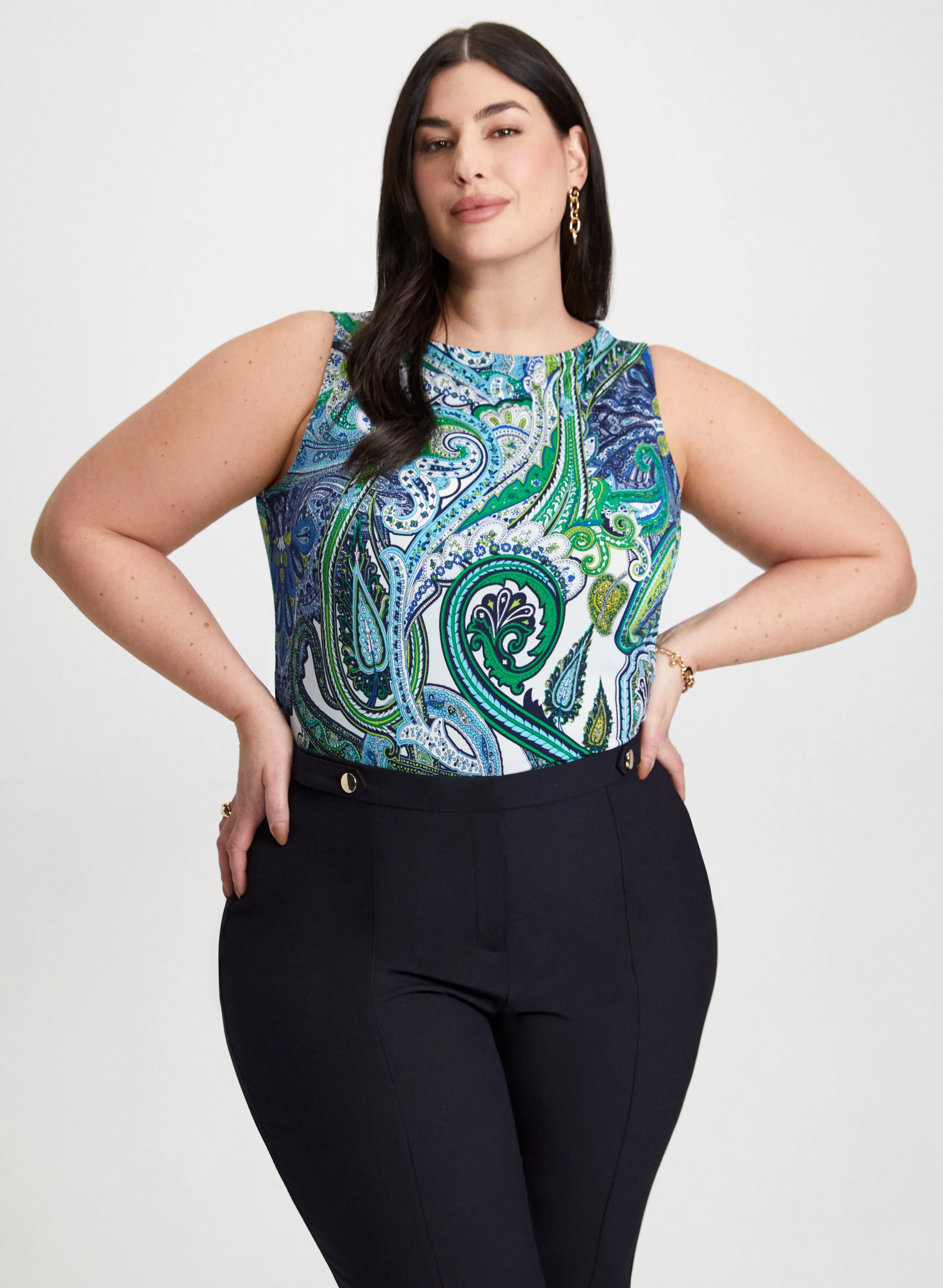 Sleeveless Paisley Print Top sold by Laura