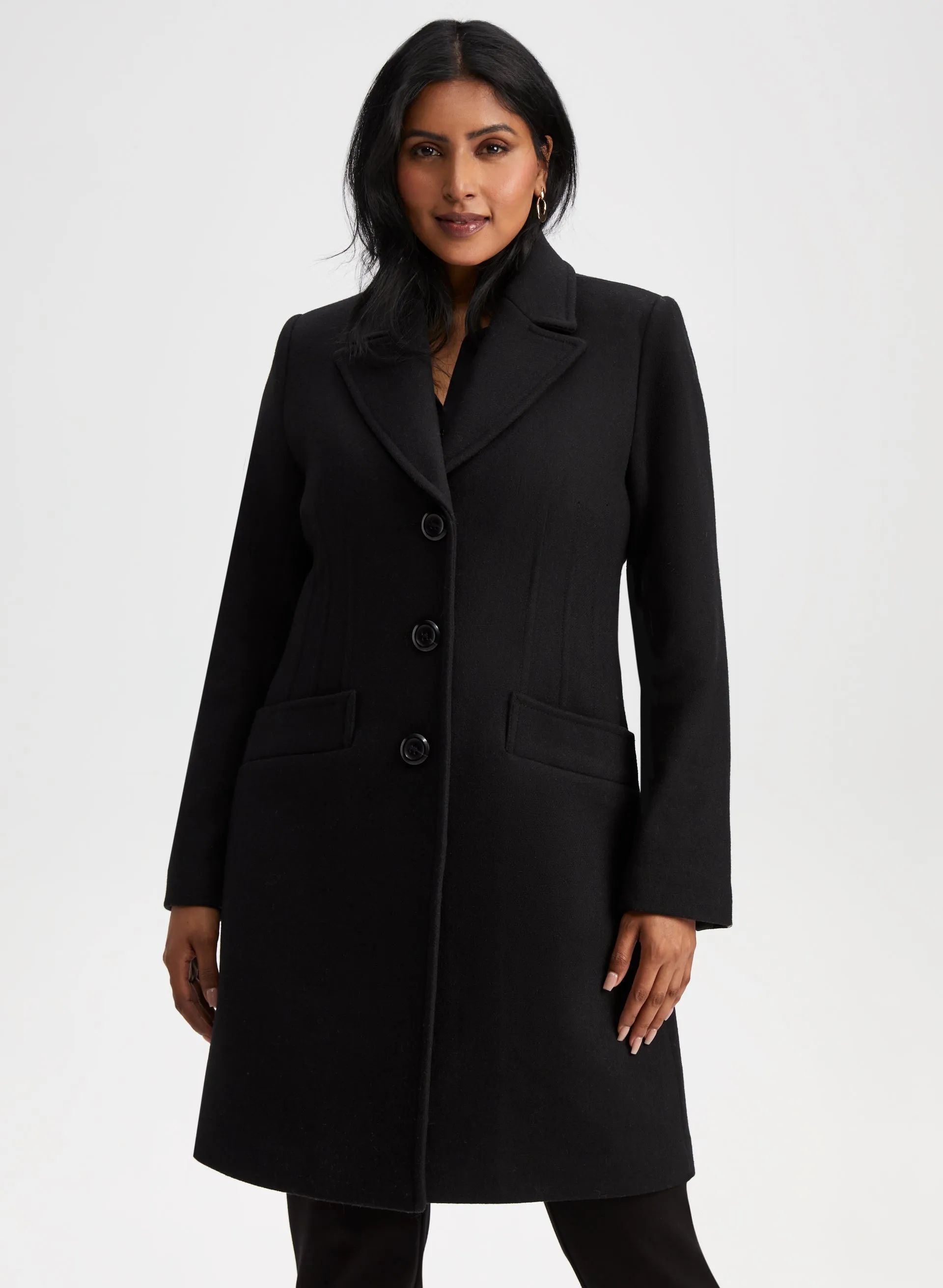 Mid-Length Wool Blend Coat sold by Laura