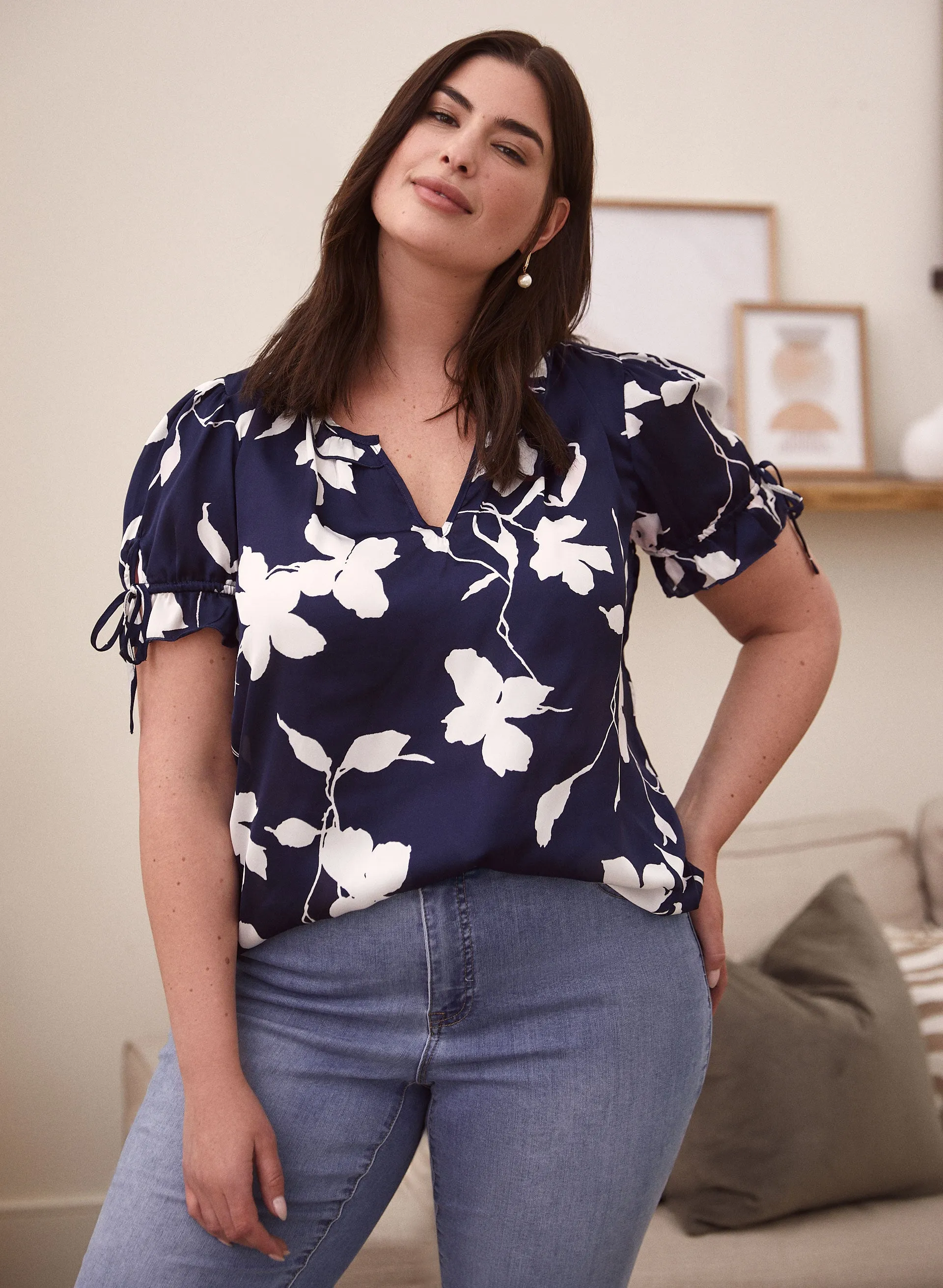 Floral Print Satin Blouse sold by Laura