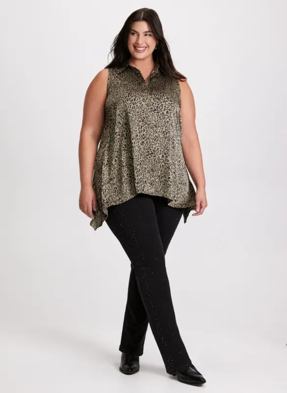 Sleeveless Animal Print Tunic & Slim-Leg Pants sold by Laura