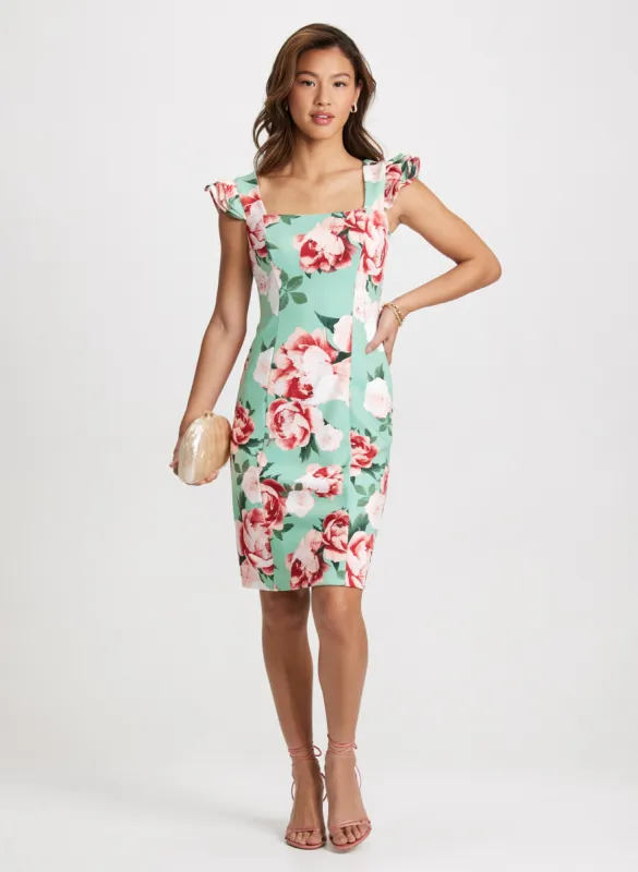 Frilled Floral Print Dress sold by Laura