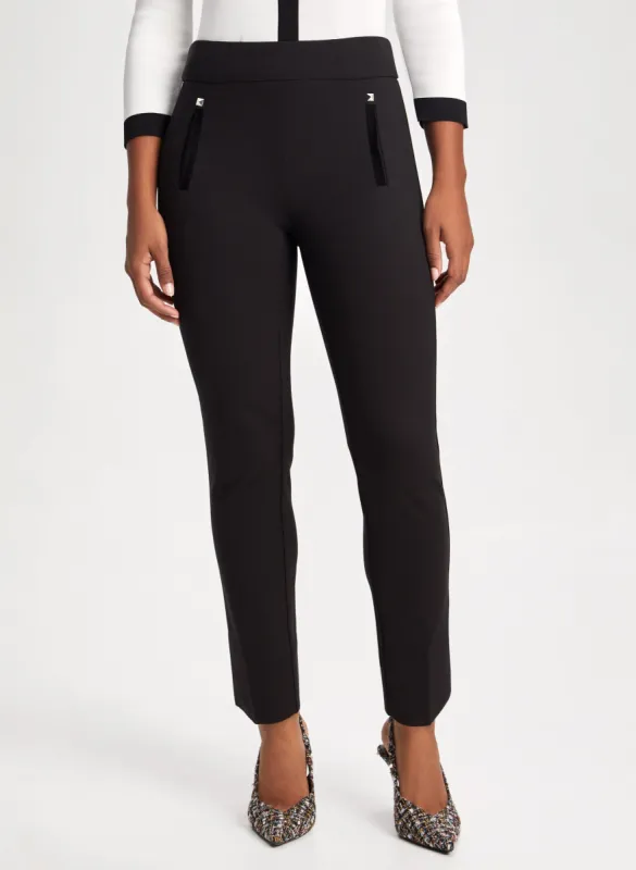 Velvet Bow Detail Ankle Pants sold by Laura