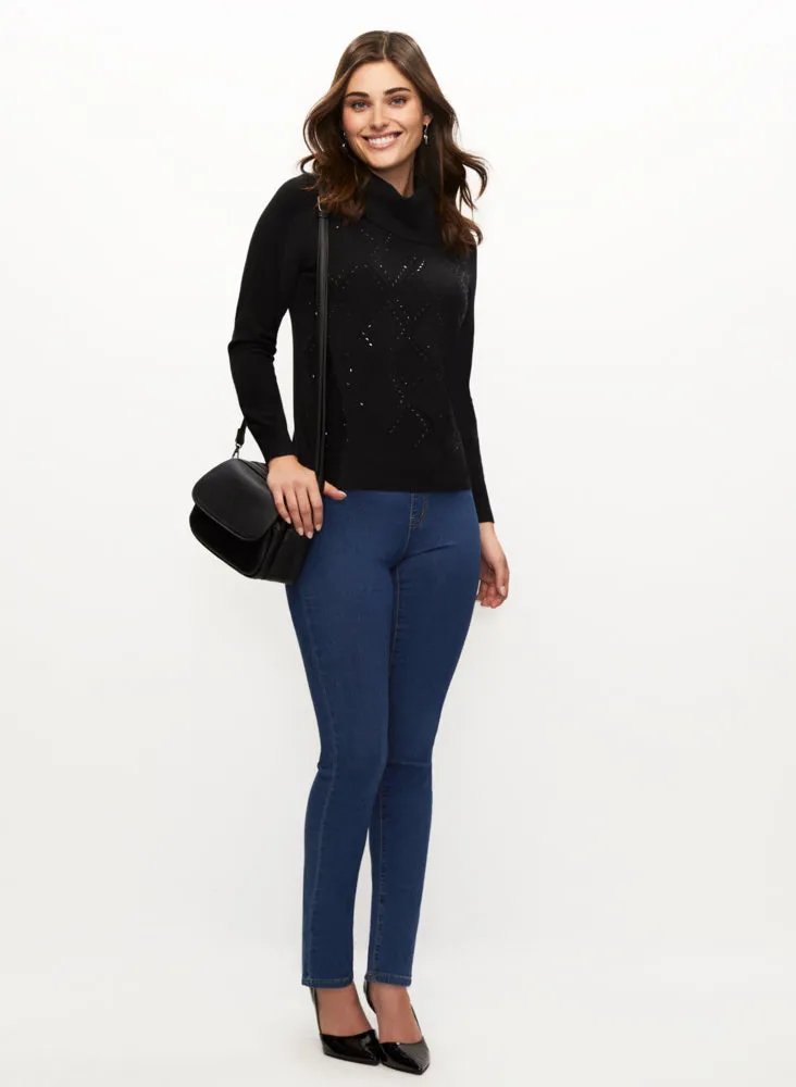 Argyle Knit Sweater & Straight Leg Jeans sold by Laura