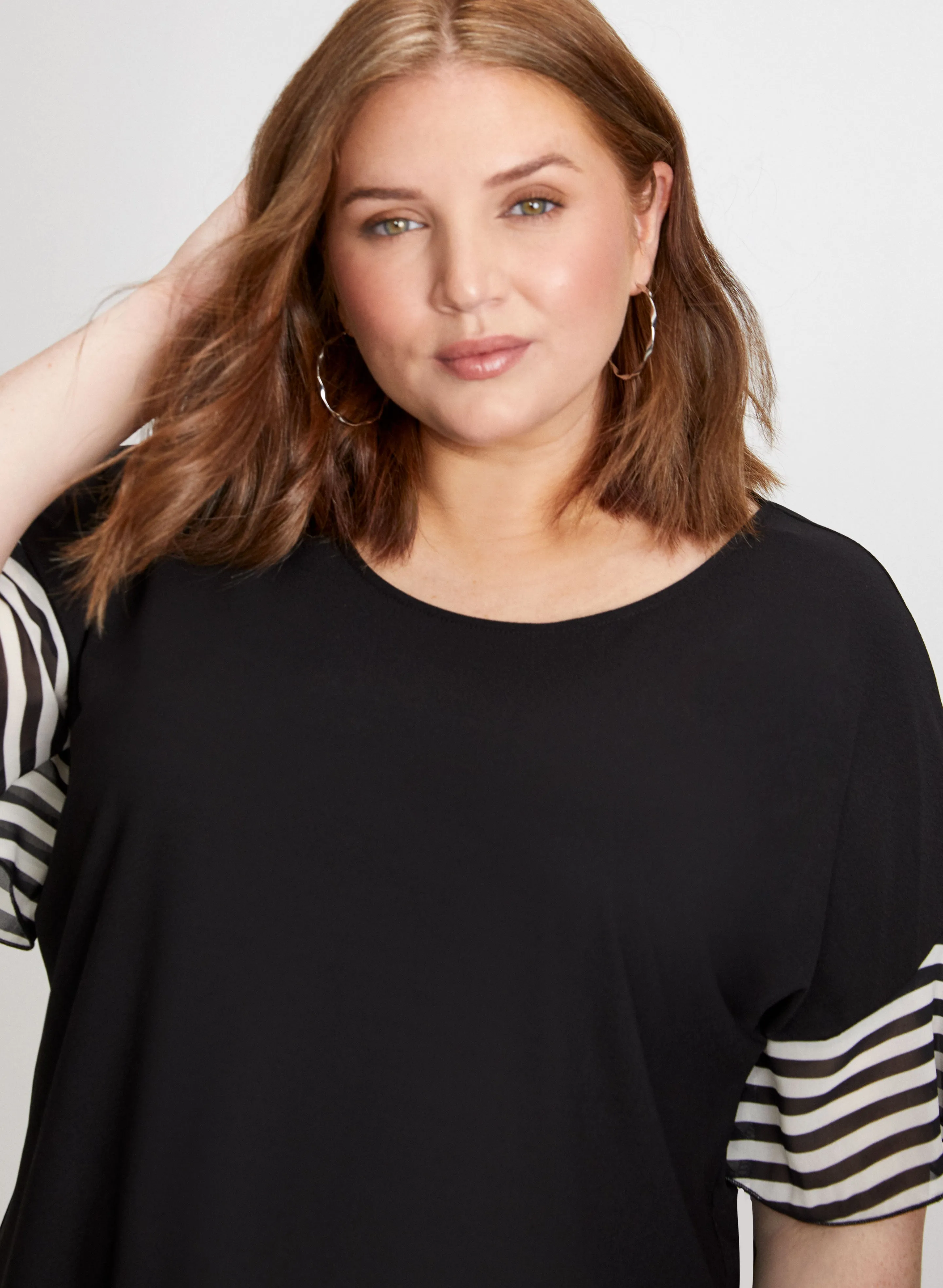 Striped Ruffle Sleeve Top sold by Laura product image thumbnail 2