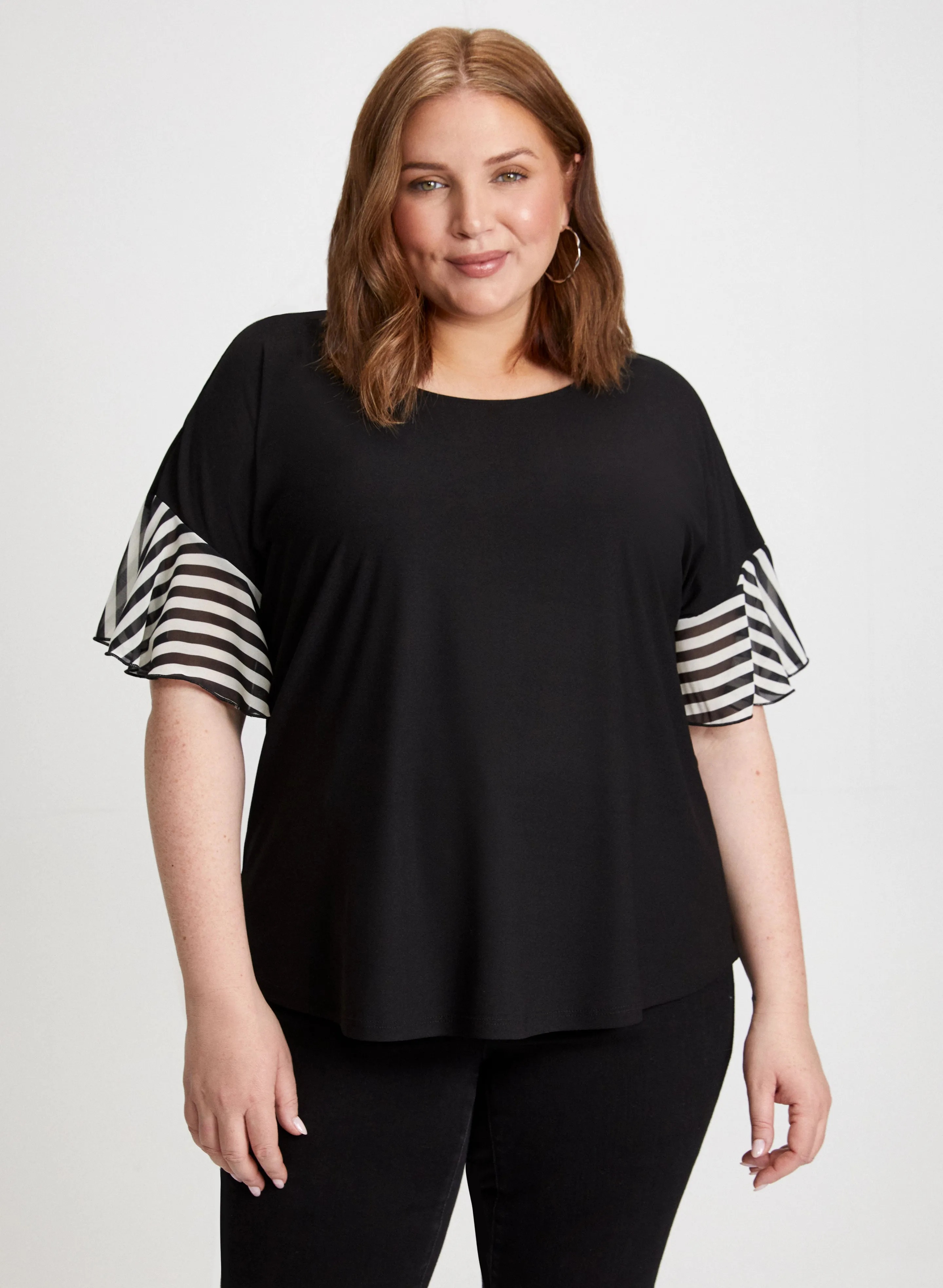 Striped Ruffle Sleeve Top sold by Laura product image thumbnail 5