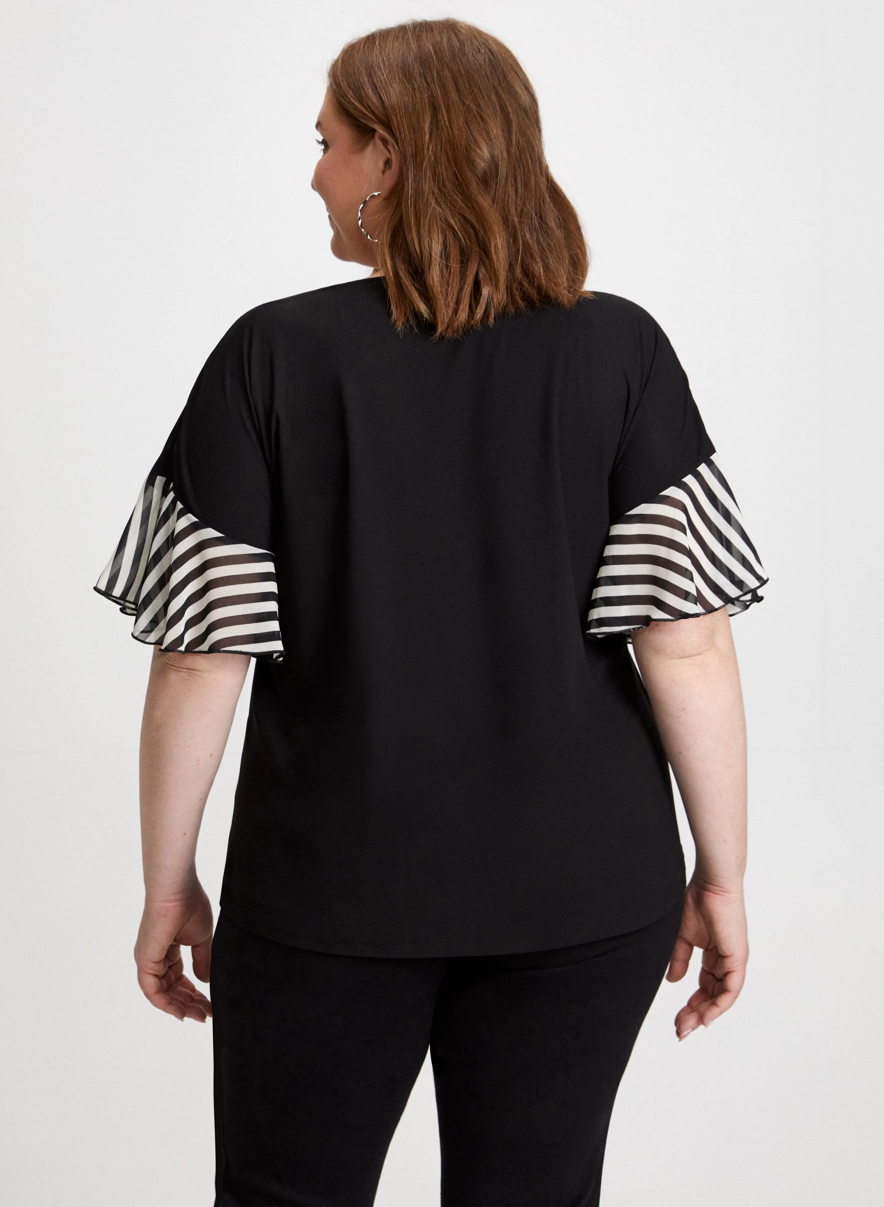 Striped Ruffle Sleeve Top sold by Laura product image thumbnail 4