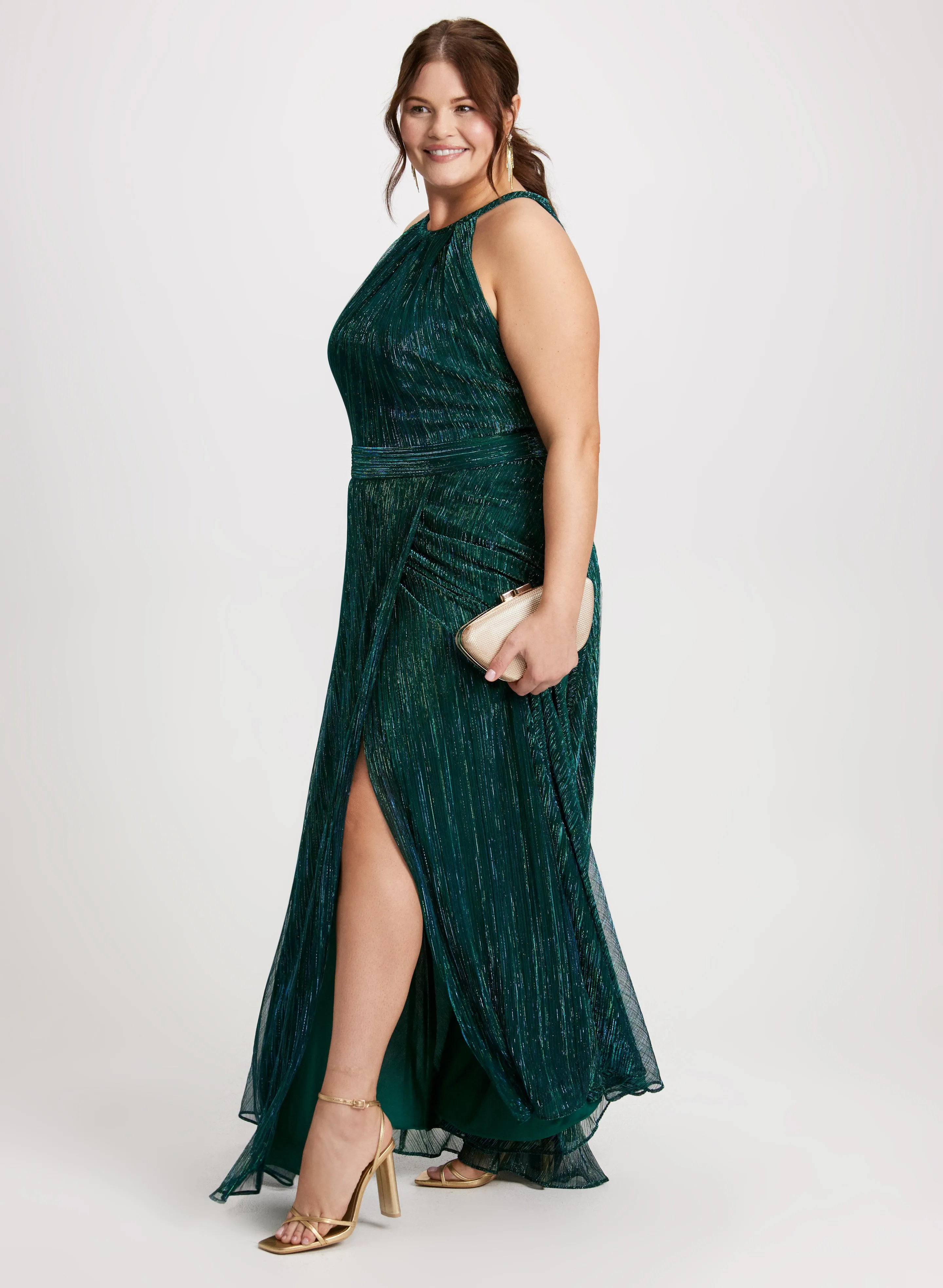 Metallic Halter Neck Dress sold by Laura product image thumbnail 2