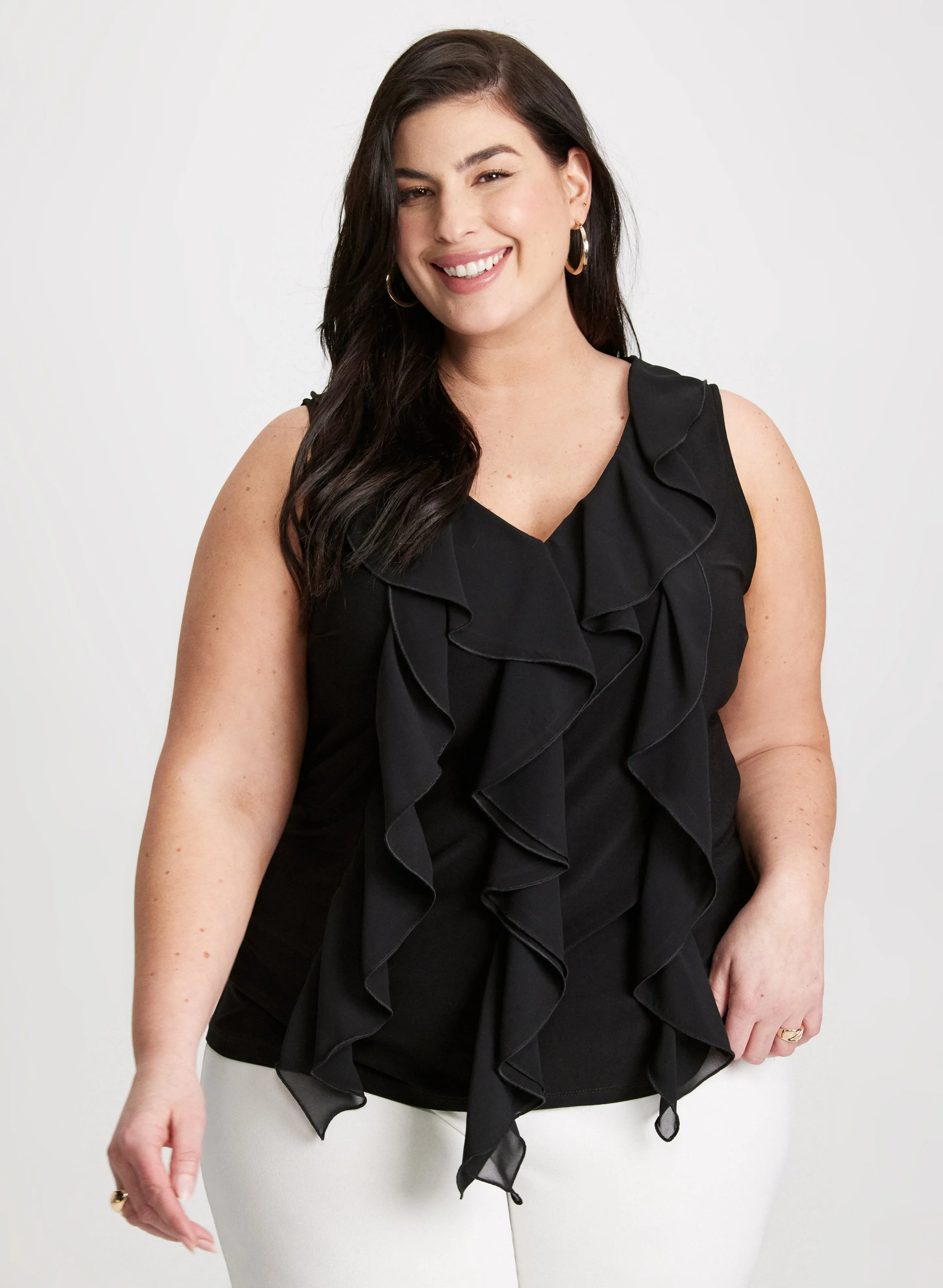 Ruffled Sleeveless Top sold by Laura