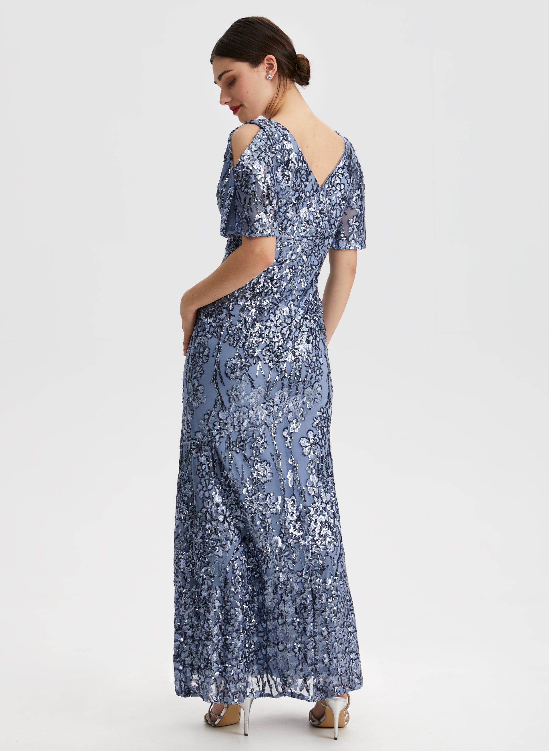 Sequined Floral Motif Dress sold by Laura product image thumbnail 4