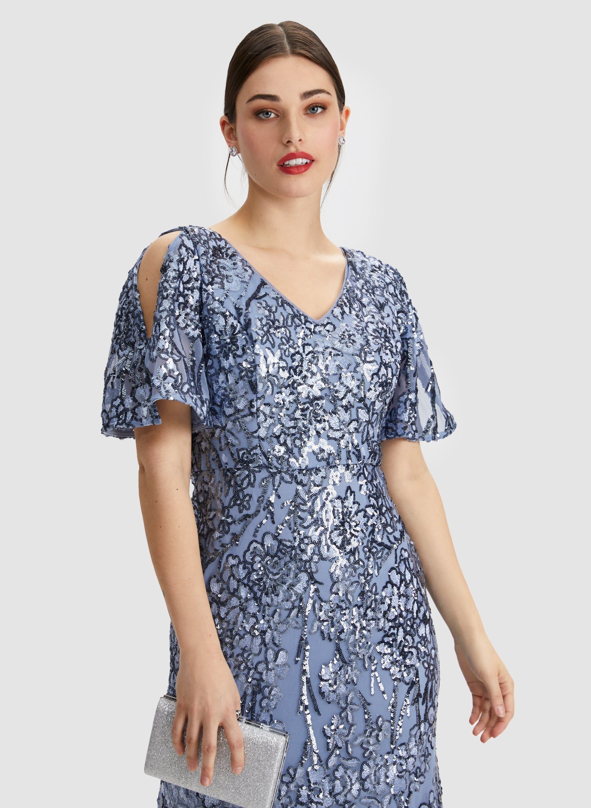 Sequined Floral Motif Dress sold by Laura product image thumbnail 5