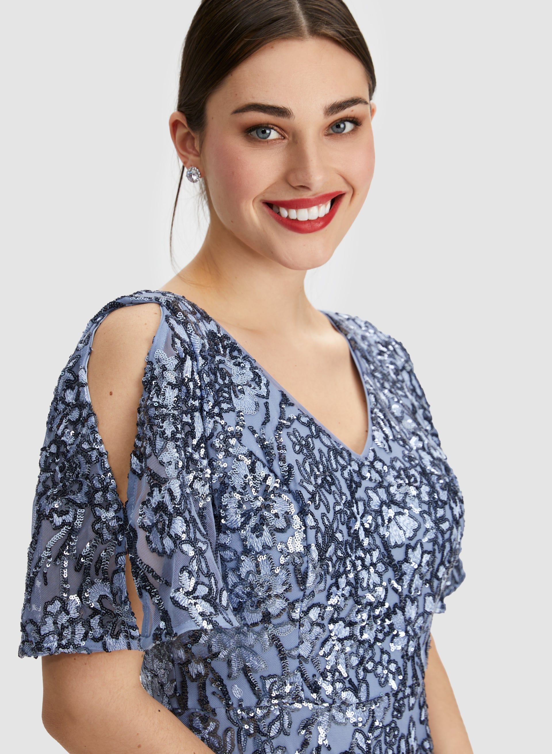 Sequined Floral Motif Dress sold by Laura product image thumbnail 2