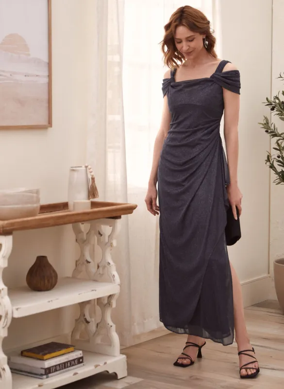 Glitter Cold Shoulder Dress sold by Laura