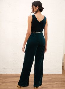 Belted Velvet Jumpsuit sold by Laura