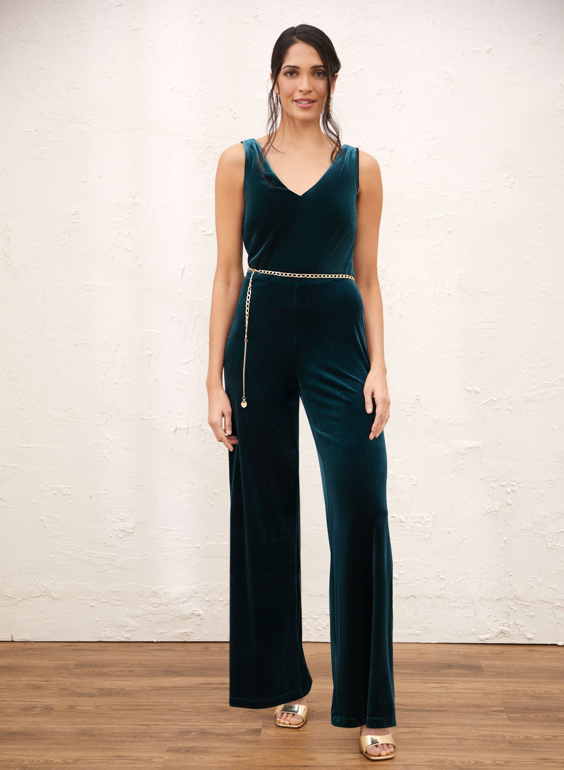 Belted Velvet Jumpsuit sold by Laura