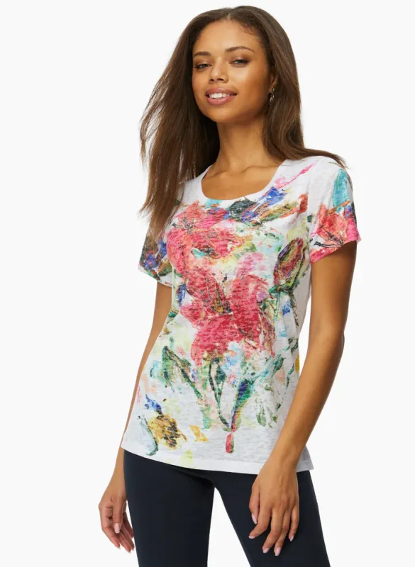 Vex - Distressed Floral Print Tee sold by Laura