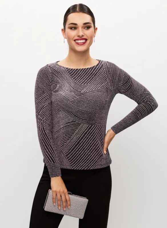 Curved Line Print Top sold by Laura