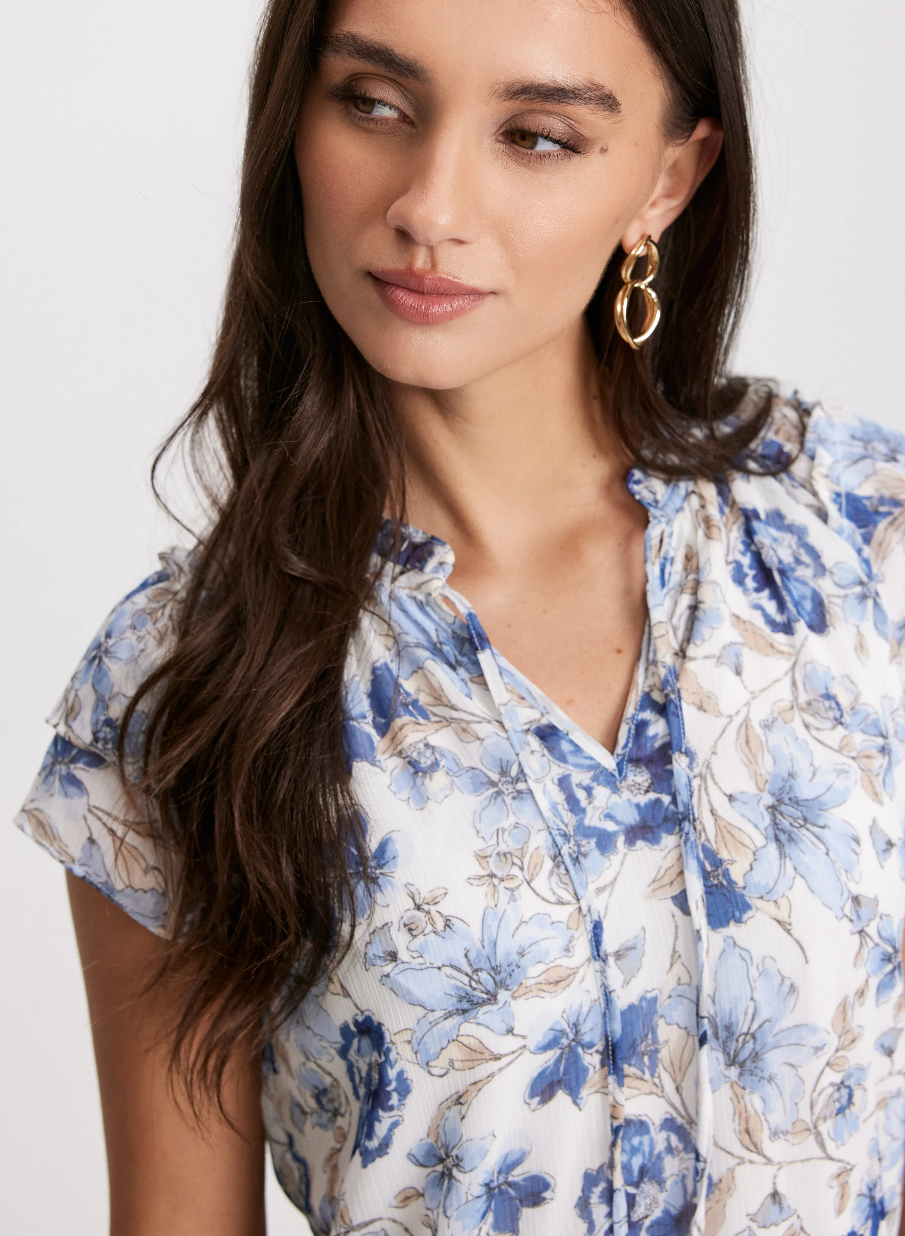 Floral Flutter Sleeve Top sold by Laura product image thumbnail 2