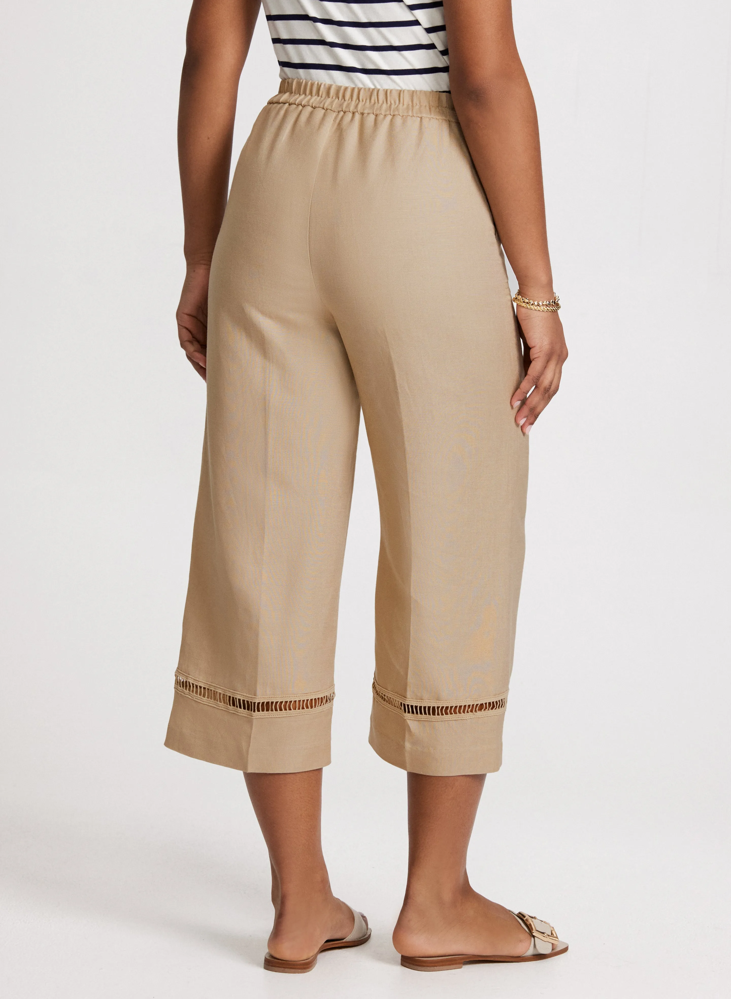 Wide Leg Linen-Blend Capris sold by Laura product image thumbnail 2