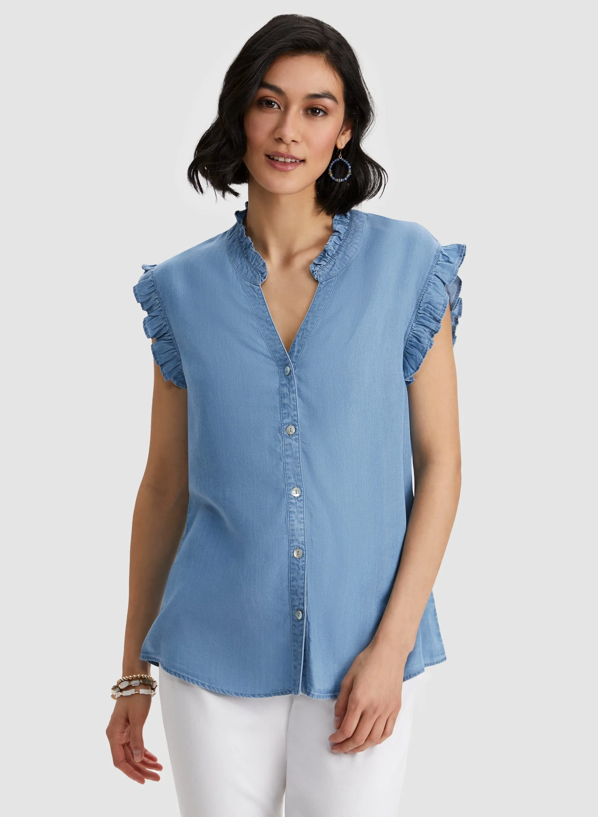 Ruffle Detail Tencel Blouse sold by Laura product image thumbnail 5
