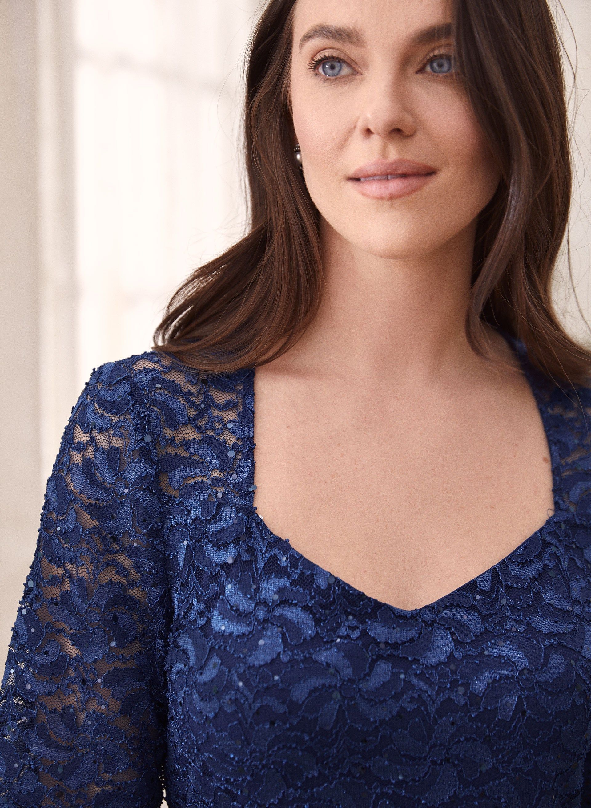 Sequined Lace Scallop Hem Dress sold by Laura product image thumbnail 2