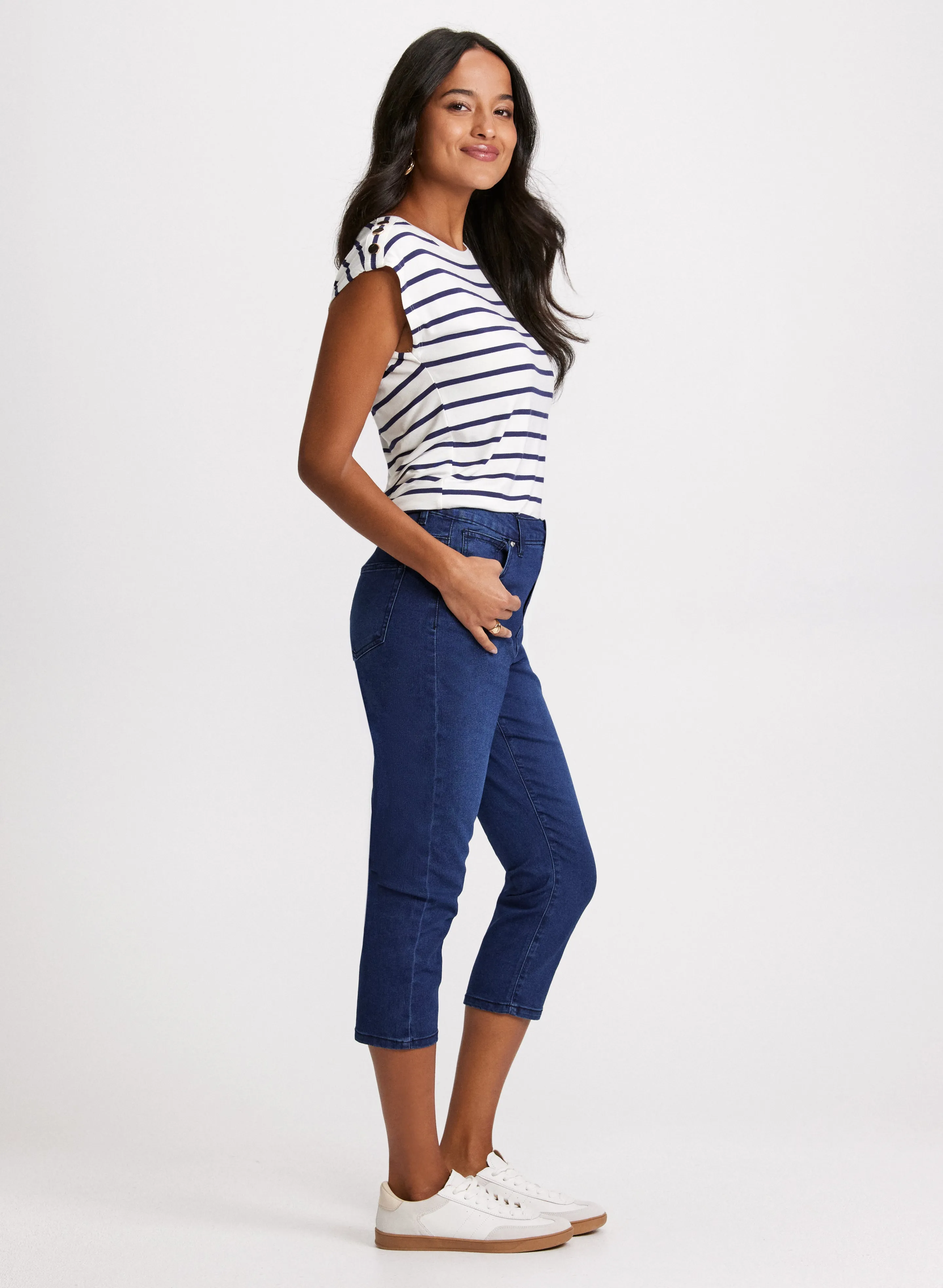 Slim Leg Denim Capris sold by Laura product image thumbnail 4