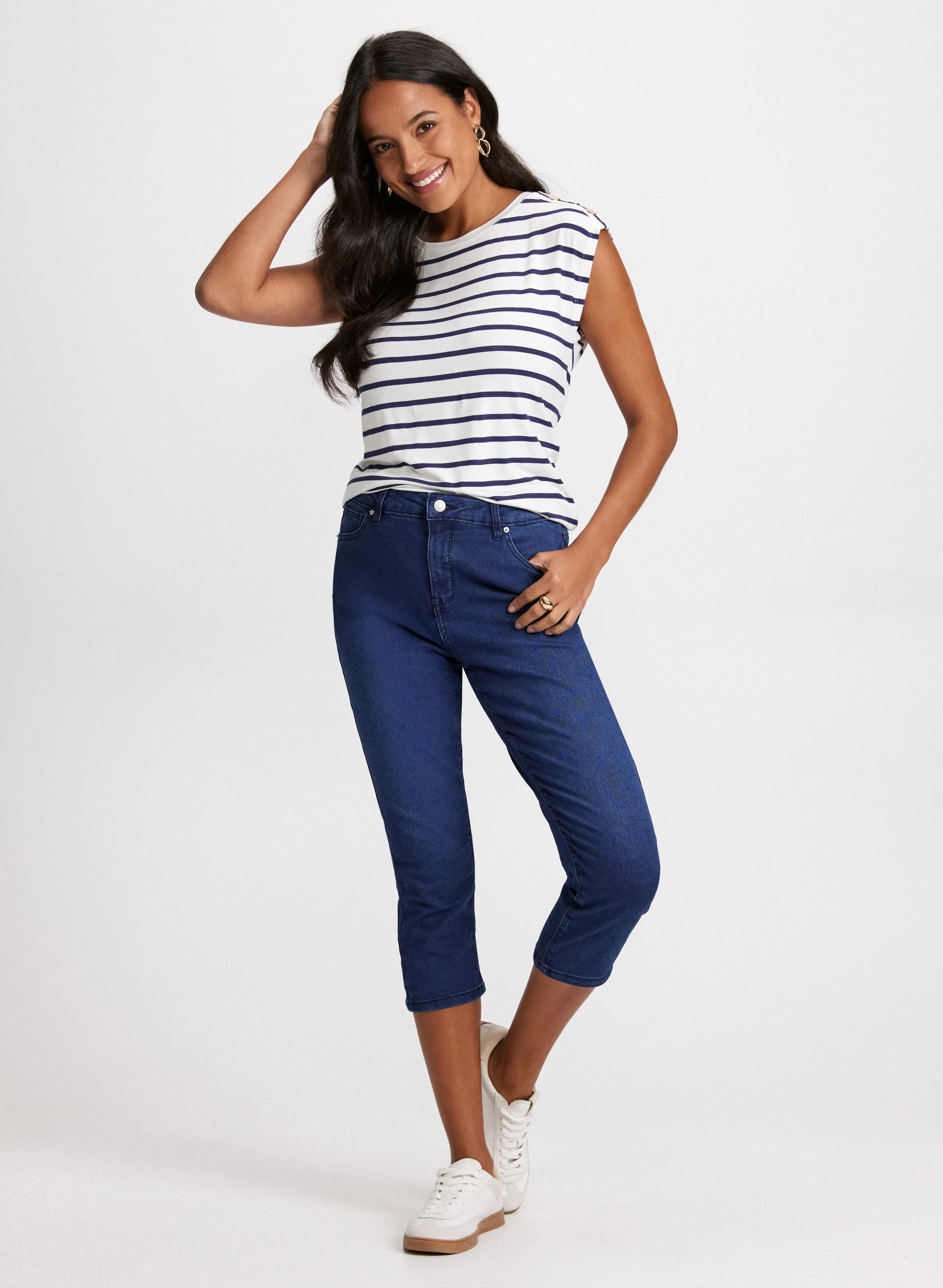 Slim Leg Denim Capris sold by Laura product image thumbnail 3