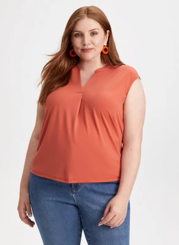 Split V-Neck Top sold by Laura