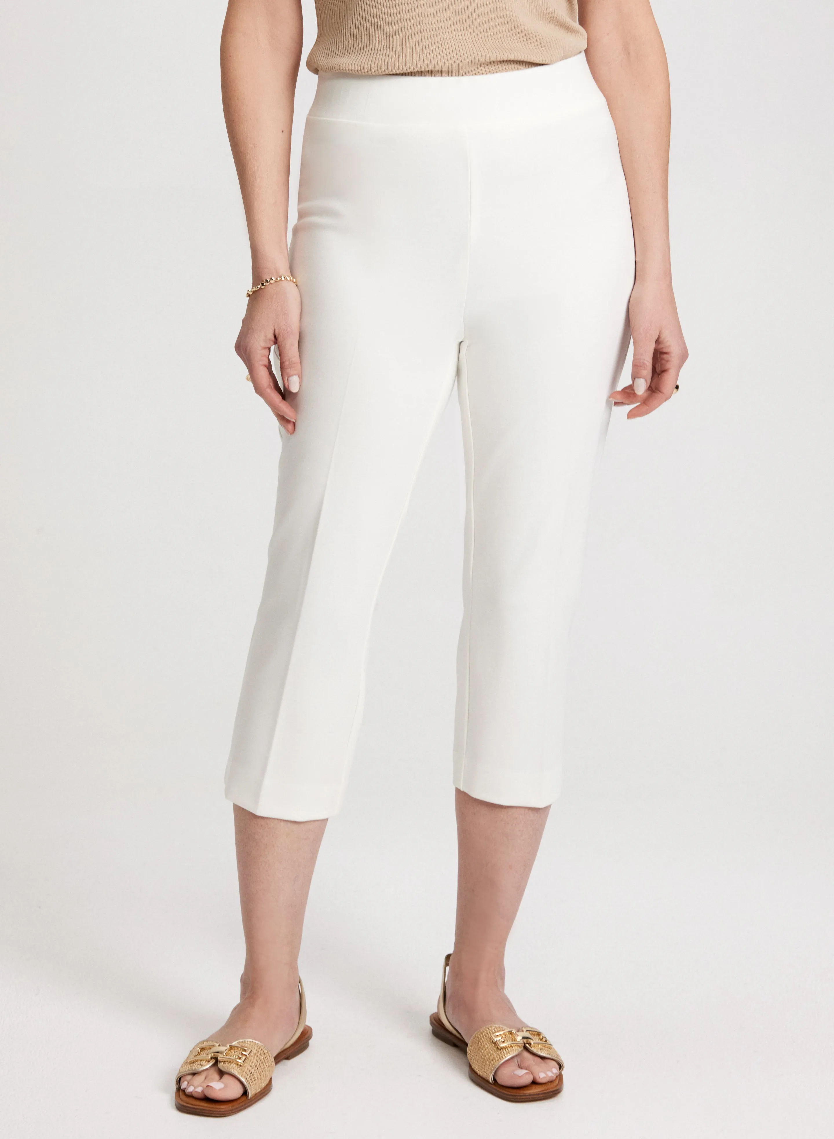 Slit Detail Straight-Leg Capris sold by Laura