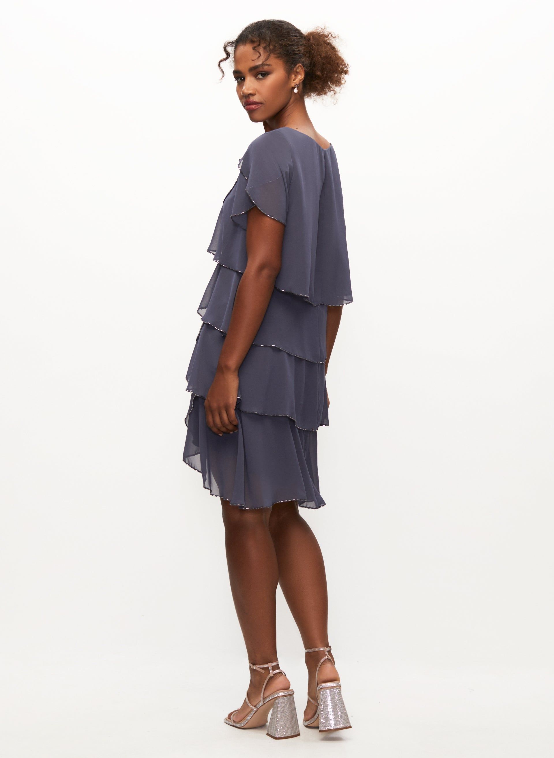 Tiered Ruffle Chiffon Dress sold by Laura product image thumbnail 3