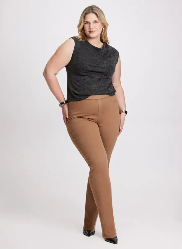 Funnel Neck Sleeveless Sweater & Straight Leg Jeans sold by Laura