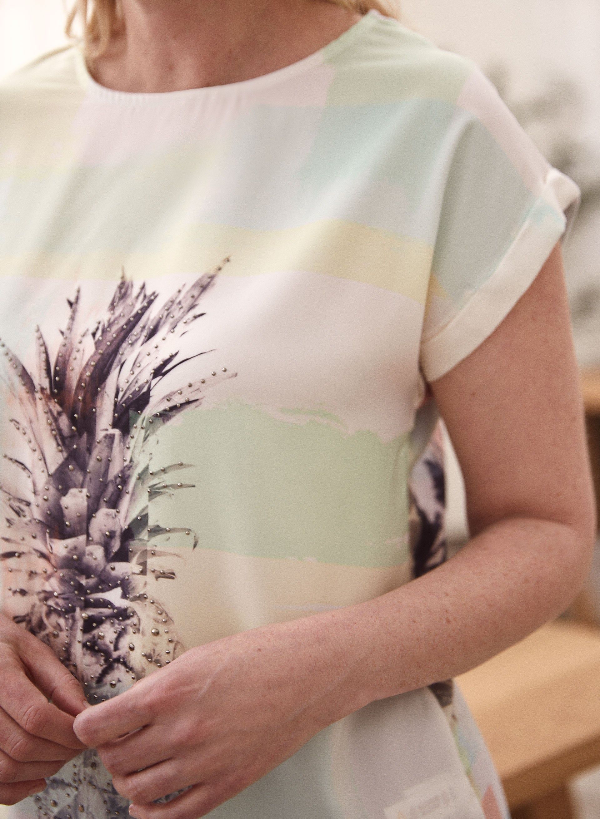 Embellished Tropical Print Tee sold by Laura product image thumbnail 2