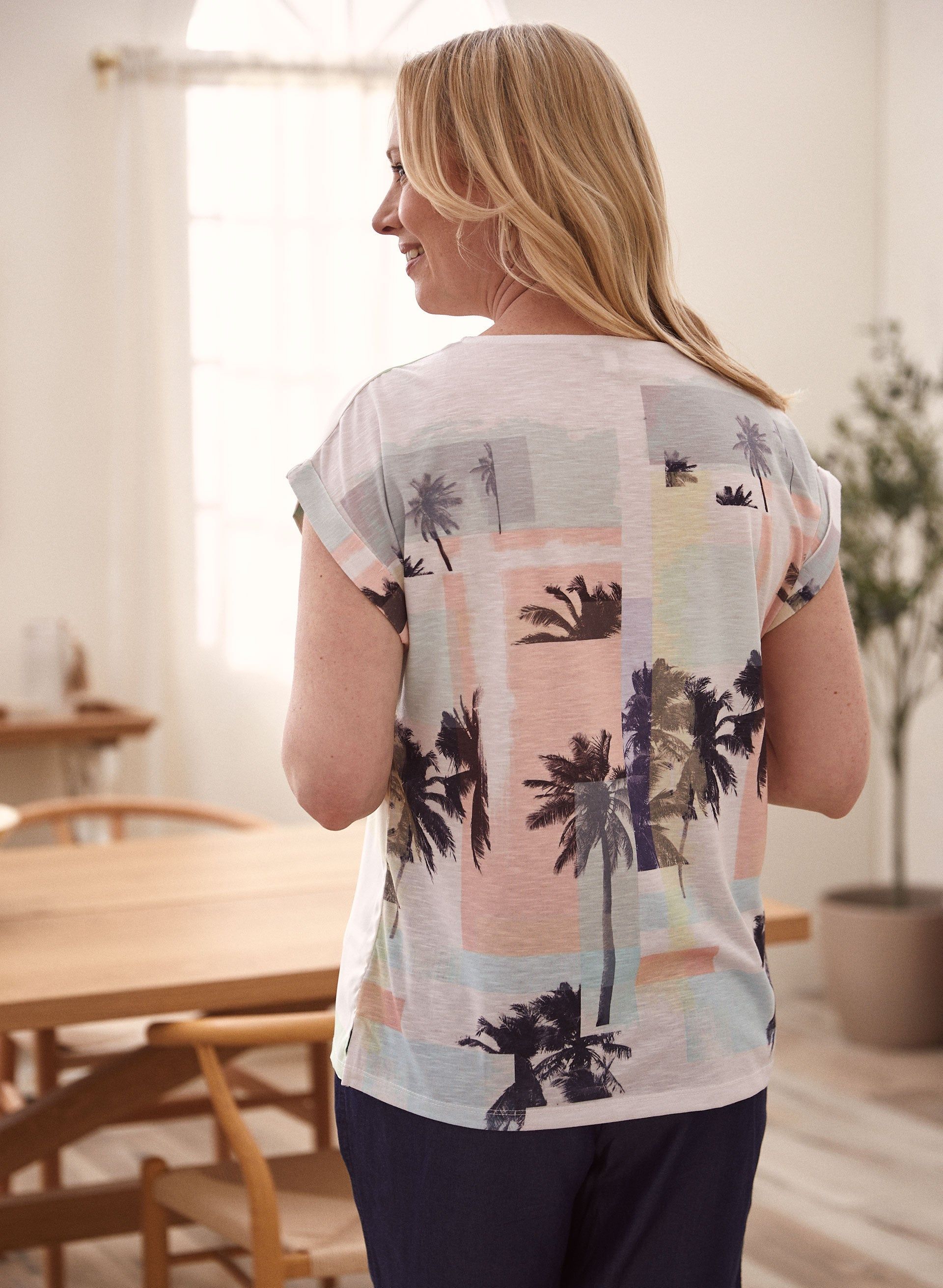 Embellished Tropical Print Tee sold by Laura product image thumbnail 4