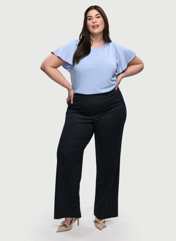Flutter Sleeve T-Shirt & Pull-On Straight Leg Pants sold by Laura