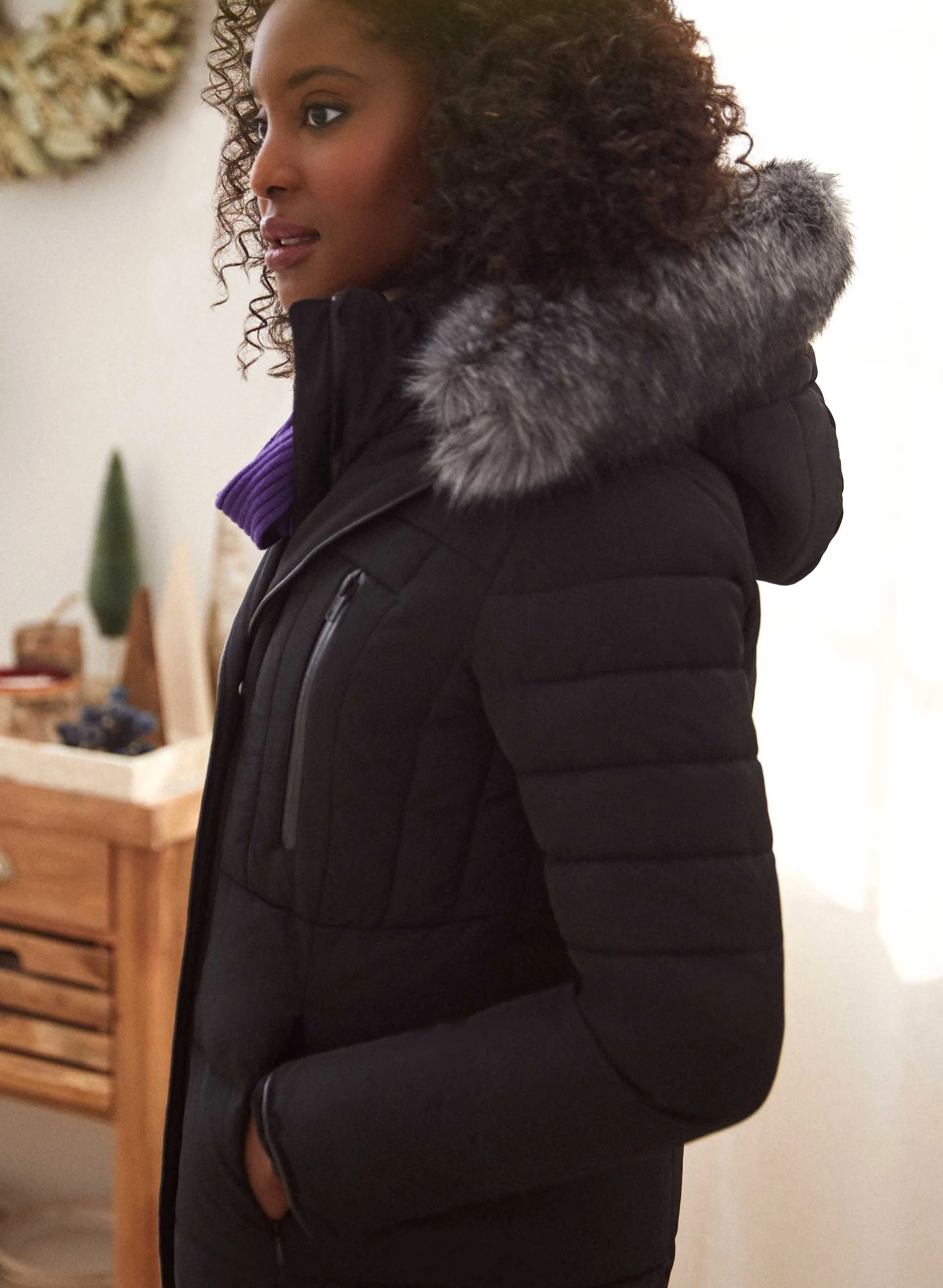 Quilted Recycled Vegan Down Coat sold by Laura product image thumbnail 4