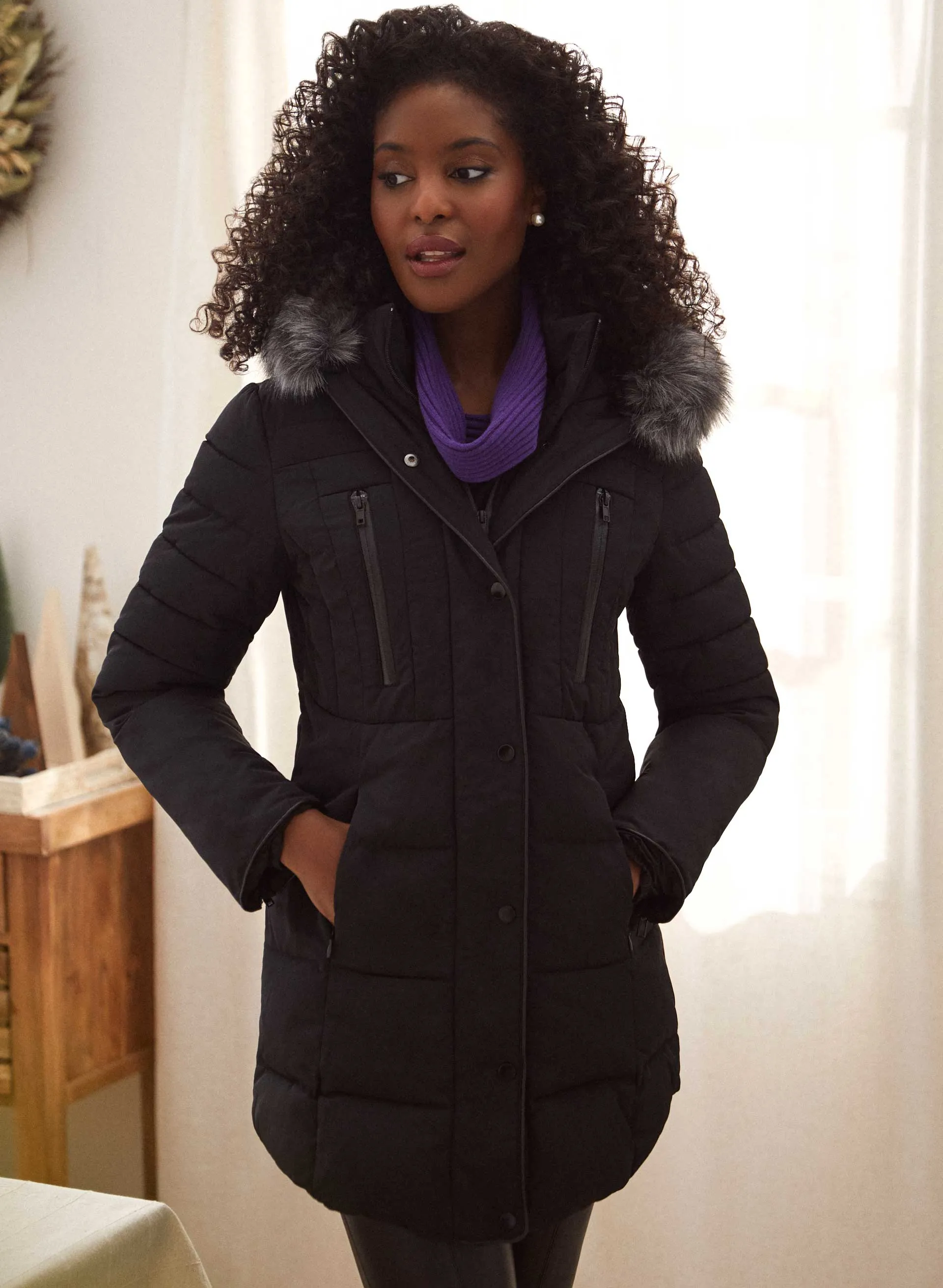 Quilted Recycled Vegan Down Coat sold by Laura