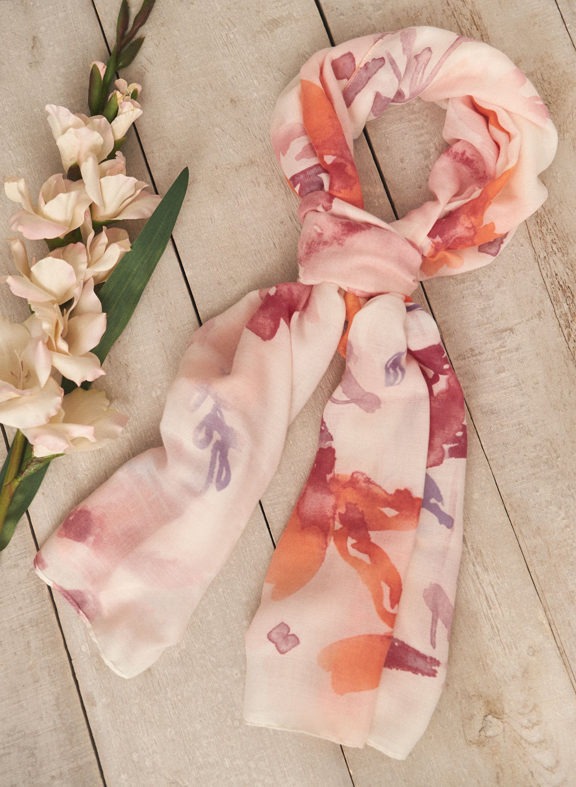 Watercolour Floral Print Scarf sold by Laura