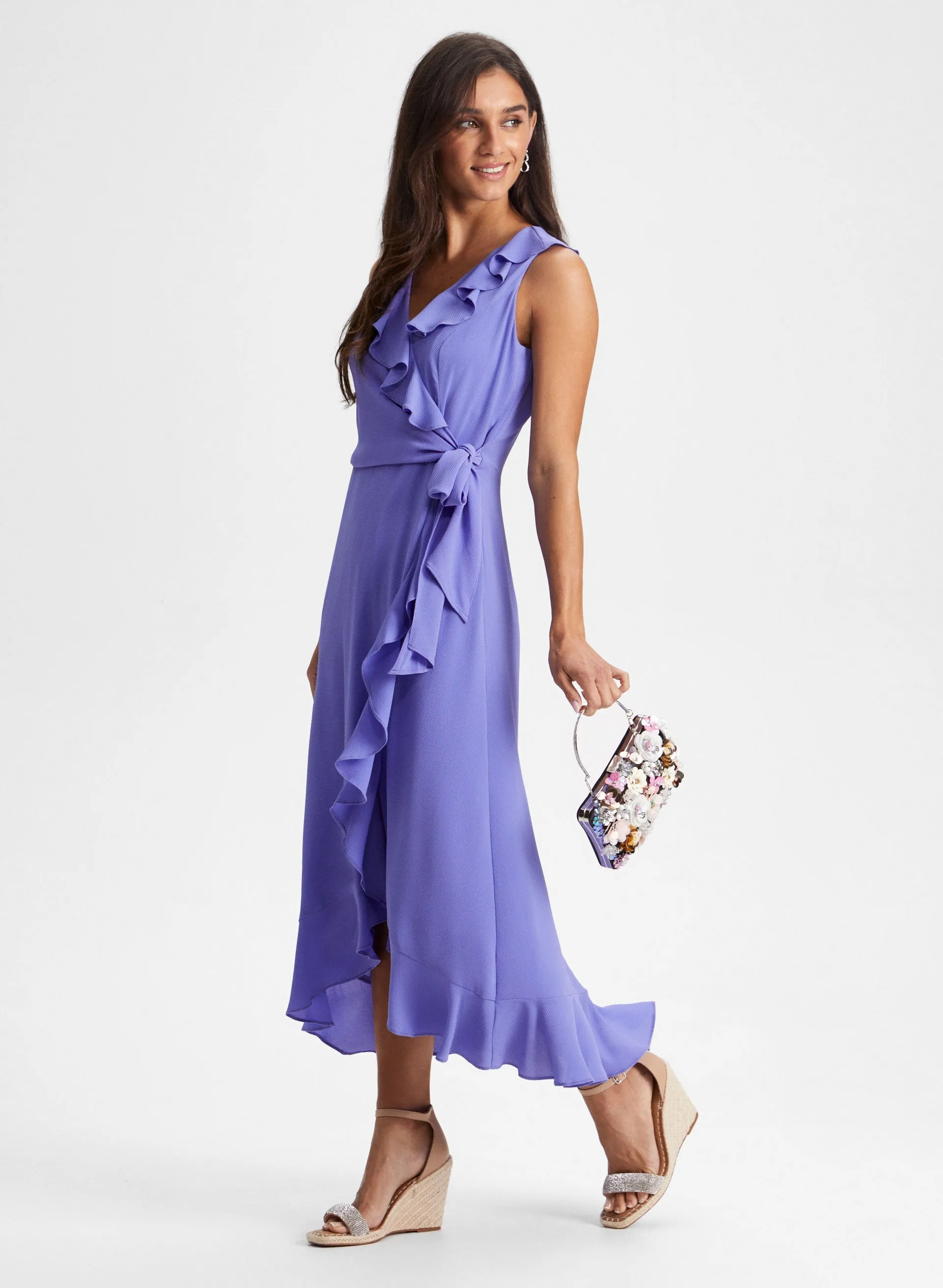 Wrap Style Ruffle Dress sold by Laura product image thumbnail 3