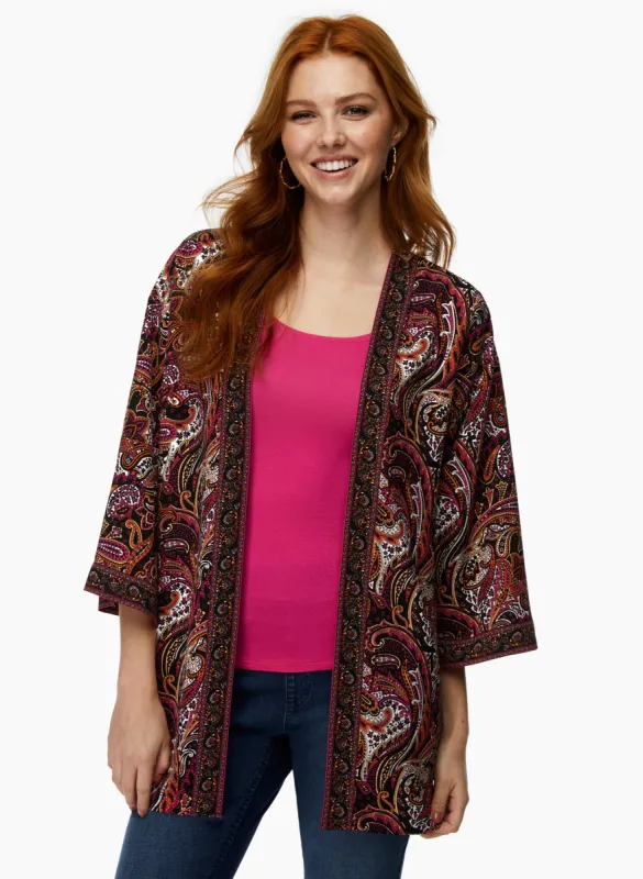 Paisley Print Open Front Top sold by Laura