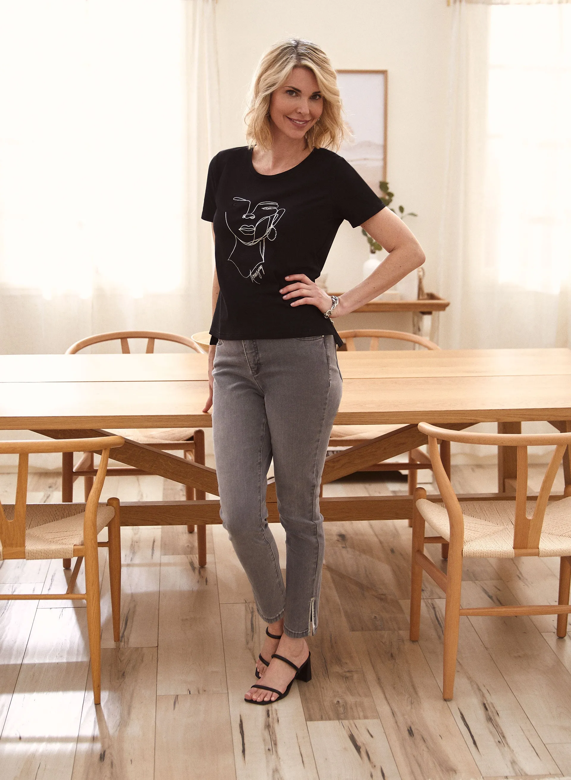 Side Slit Slim Leg Jeans sold by Laura product image thumbnail 2