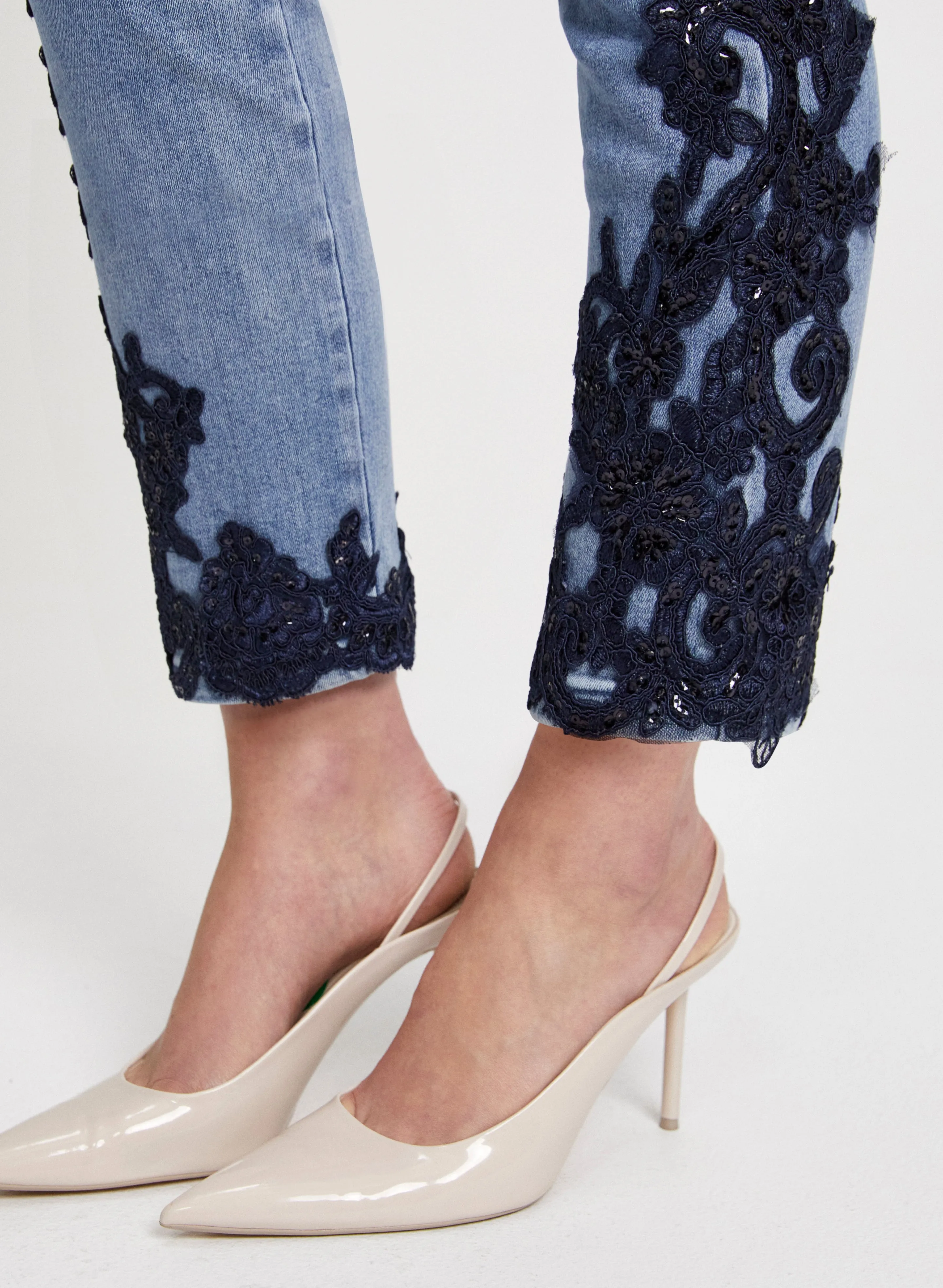 Embroidered Slim Leg Jeans sold by Laura product image thumbnail 5