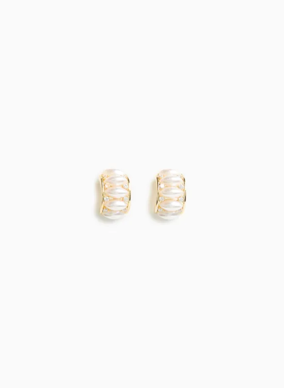 Oval Pearl Dome Earrings sold by Laura