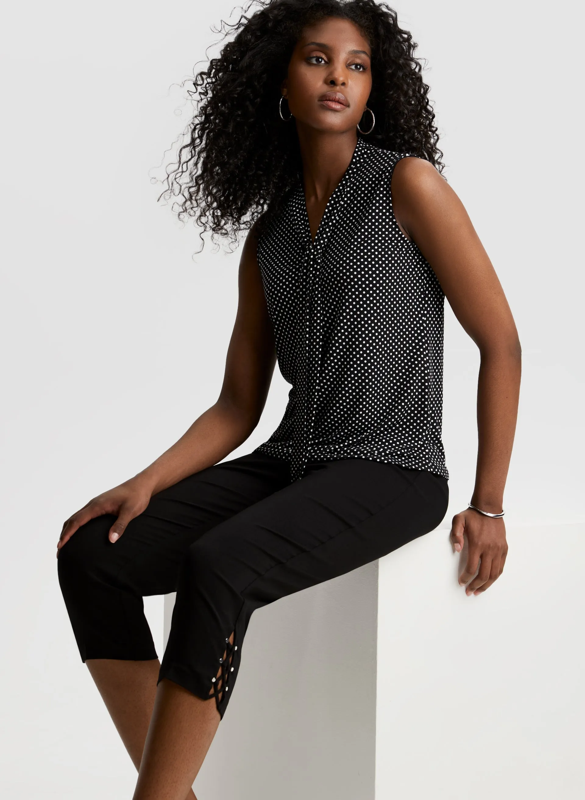 Lace-Up Detail Capri Pants sold by Laura product image thumbnail 4