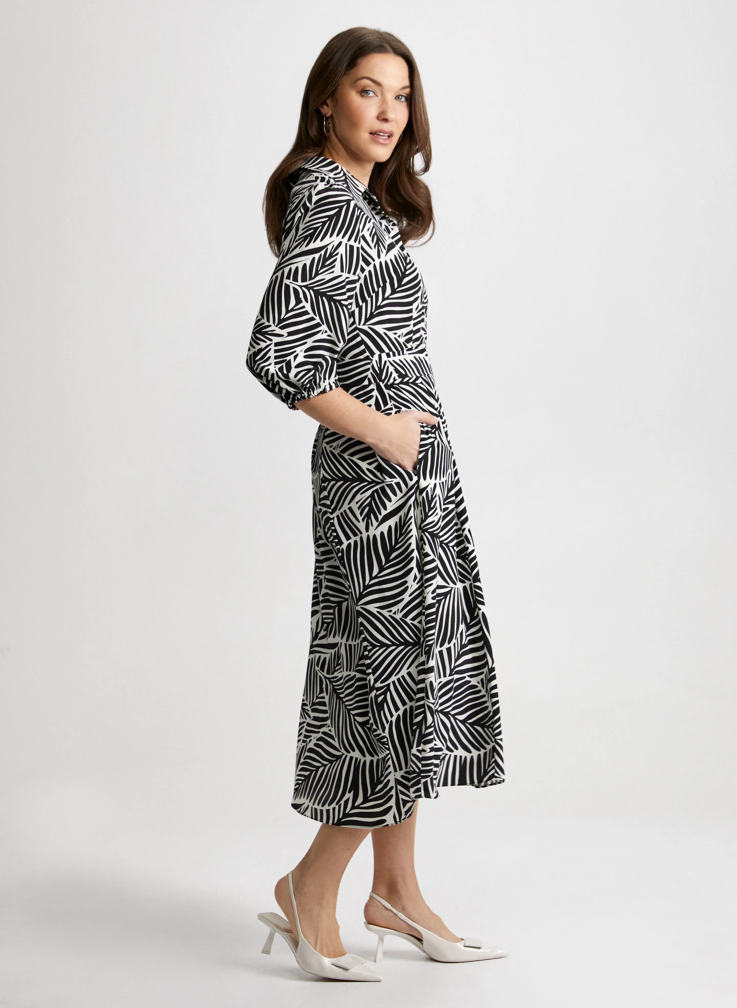 Palm Print Shirt Dress sold by Laura product image thumbnail 2